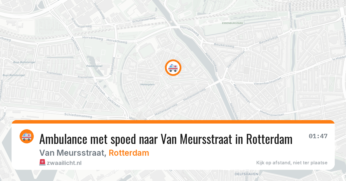 Ambulance met spoed naar Van Meursstraat in Rotterdam — 2 aug 2026
