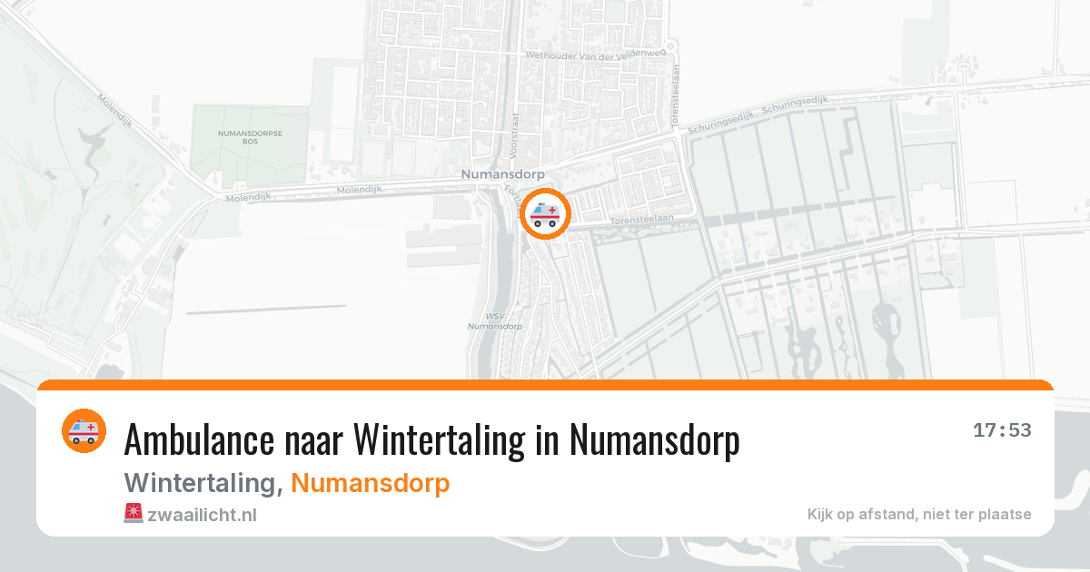 Ambulance naar Wintertaling in Numansdorp — 6 jun 2026