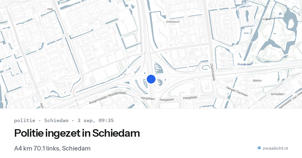 Politie ingezet in Schiedam — 3 sep 2026 | 🚨 Zwaailicht.nl
