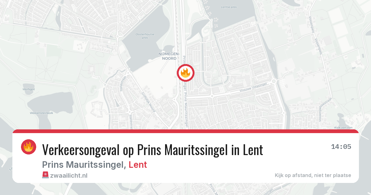 Verkeersongeval op Prins Mauritssingel in Lent — 27 jun 2026