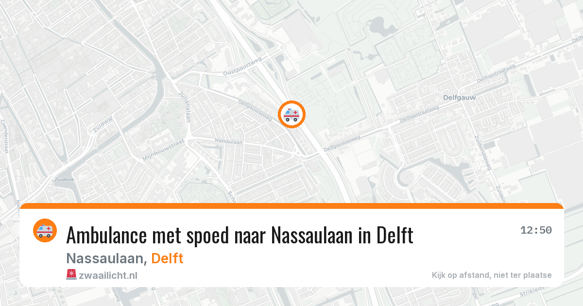 Ambulance met spoed naar Nassaulaan in Delft — 22 mei 2026