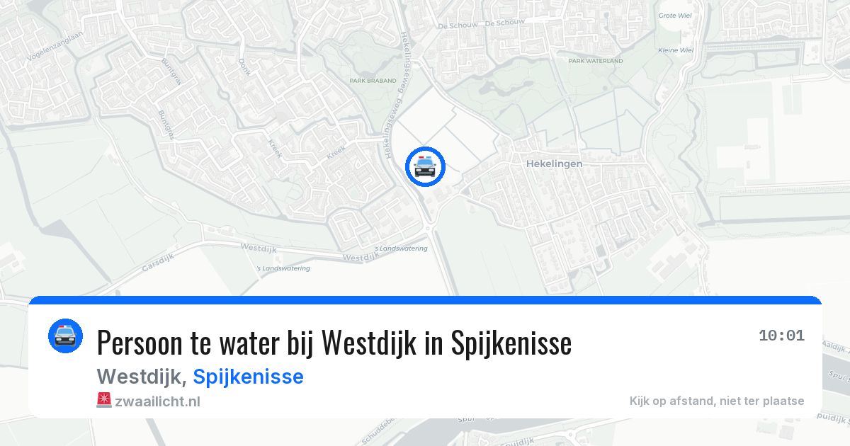 Persoon te water bij Westdijk in Spijkenisse — 30 jul 2026