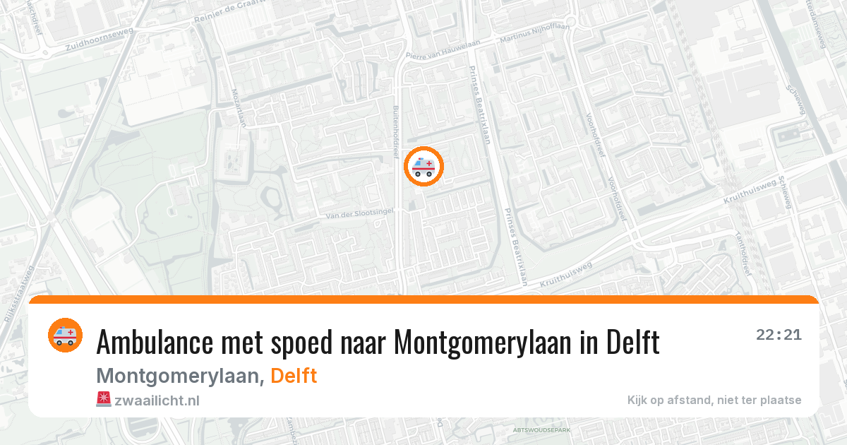 Ambulance met spoed naar Montgomerylaan in Delft — 1 jul 2026