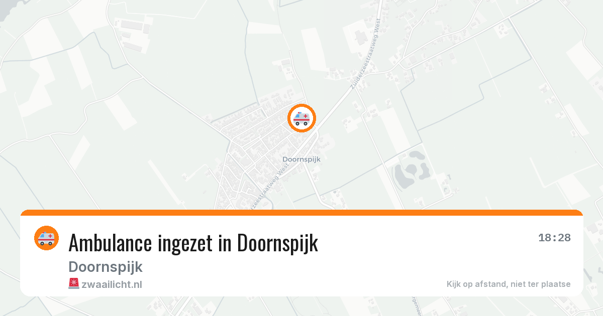 Ambulance ingezet in Doornspijk — 6 aug 2026