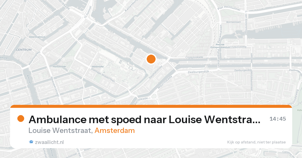 Ambulance met spoed naar Louise Wentstraat in Amsterdam — 15 aug 2026