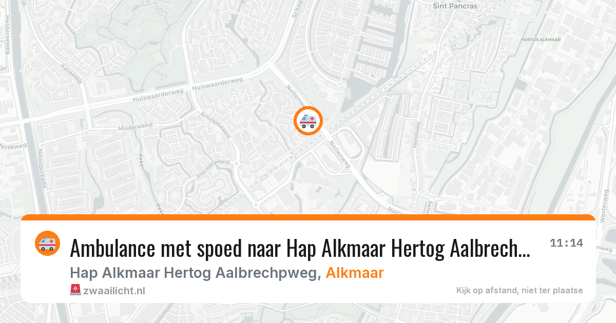 Ambulance met spoed naar Hap Alkmaar Hertog Aalbrechpweg in Alkmaar — 27 jun 2026