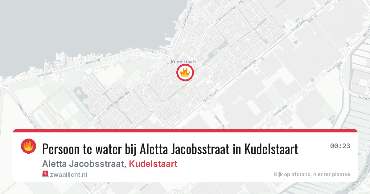 Persoon te water bij Aletta Jacobsstraat in Kudelstaart — 24 jun 2026