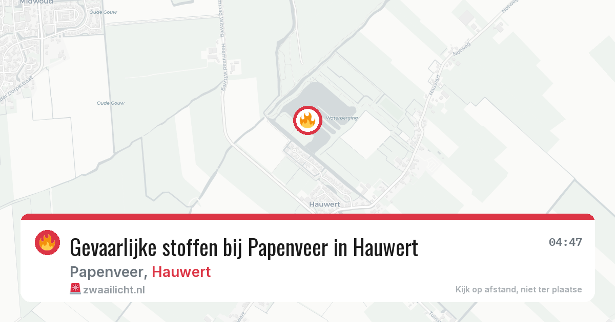 Gevaarlijke stoffen bij Papenveer in Hauwert — 2 jul 2026