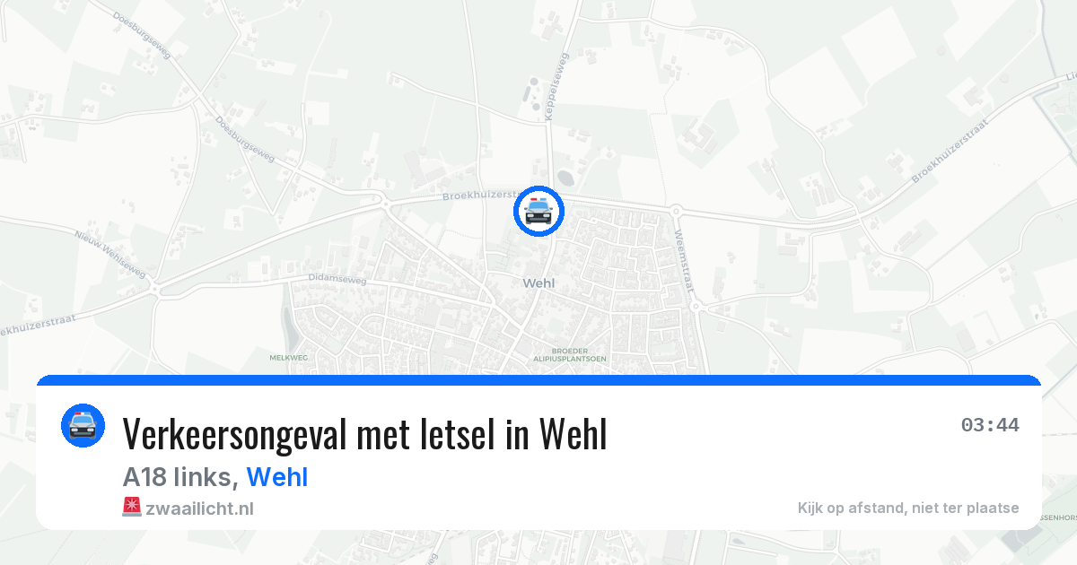 Verkeersongeval met letsel in Wehl — 28 jun 2026