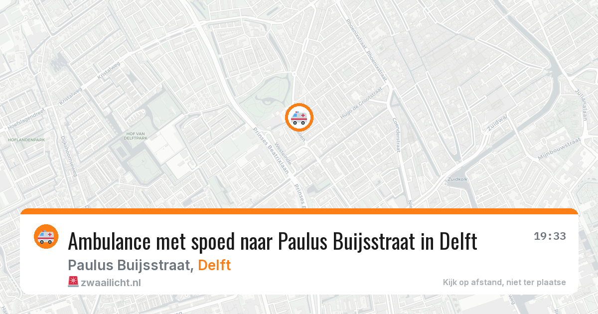 Ambulance met spoed naar Paulus Buijsstraat in Delft — 12 aug 2026
