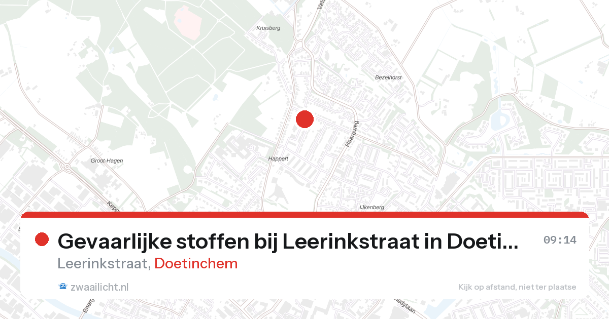 Gevaarlijke stoffen bij Leerinkstraat in Doetinchem — 27 aug 2026