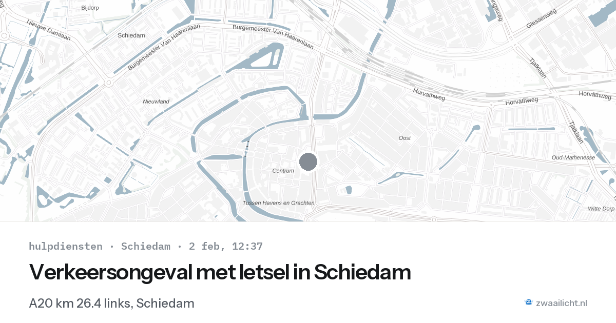 Verkeersongeval met letsel in Schiedam — 2 feb 2026