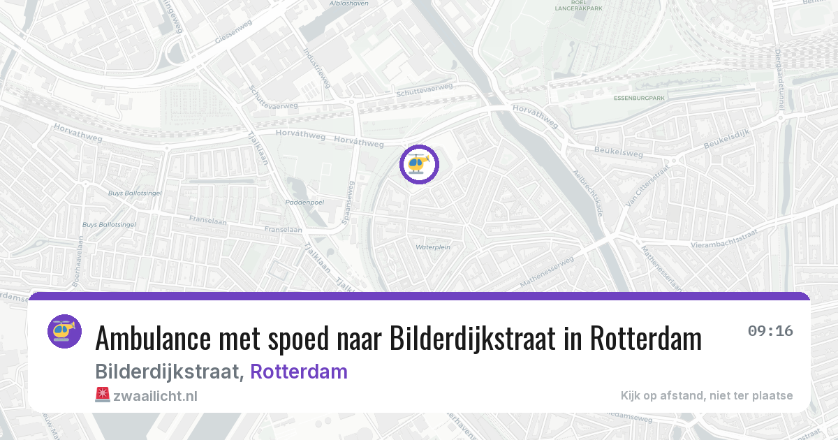 Ambulance met spoed naar Bilderdijkstraat in Rotterdam — 21 jun 2026