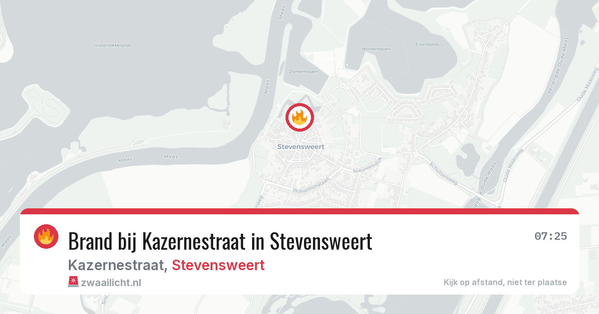 Brand bij Kazernestraat in Stevensweert — 27 jun 2026