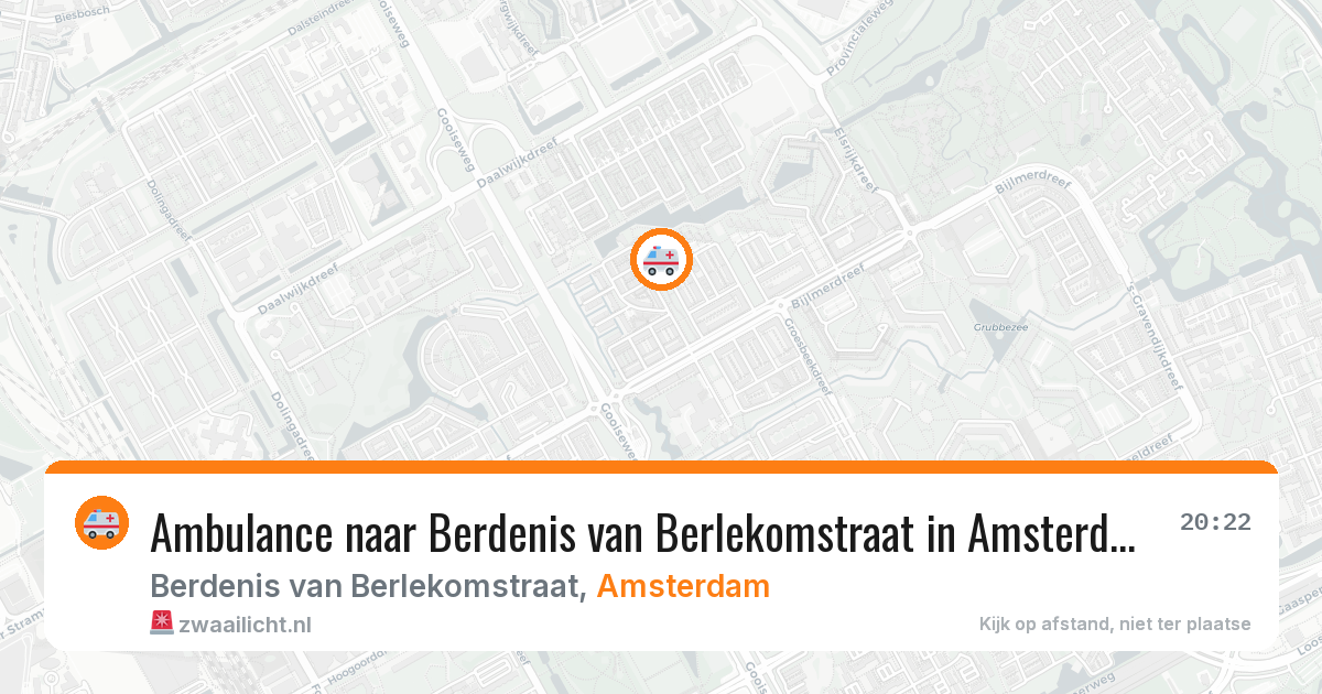 Ambulance naar Berdenis van Berlekomstraat in Amsterdam — 17 mei 2026
