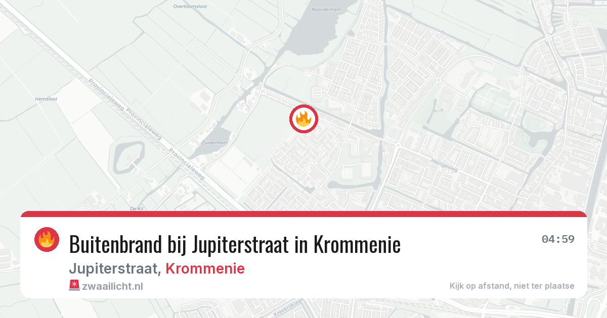 Buitenbrand bij Jupiterstraat in Krommenie — 15 feb 2026