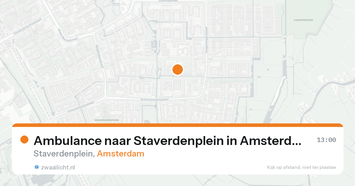 Ambulance naar Staverdenplein in Amsterdam — 14 jun 2026
