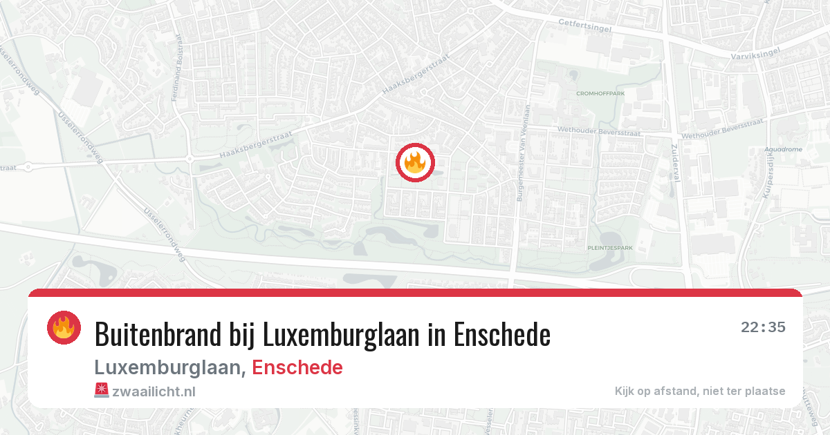 Buitenbrand bij Luxemburglaan in Enschede — 22 jul 2026