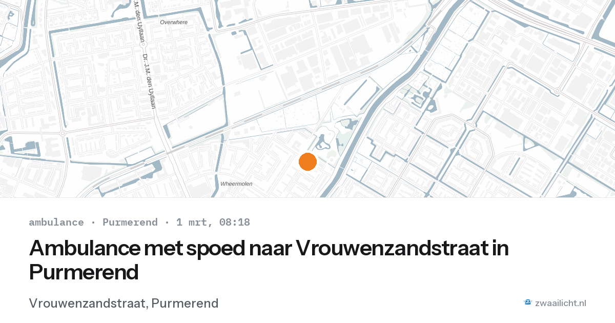 Ambulance met spoed naar Vrouwenzandstraat in Purmerend — 1 mrt 2026