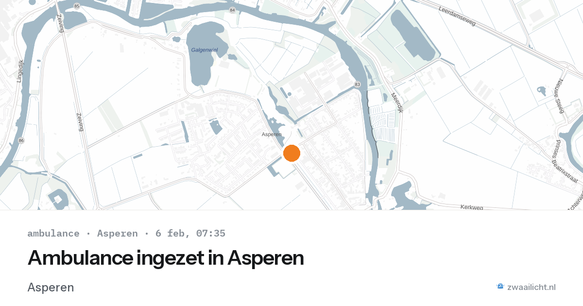 Ambulance ingezet in Asperen — 6 feb 2026