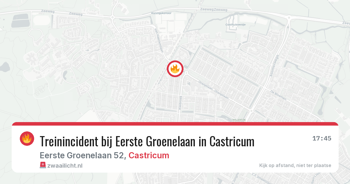 Treinincident bij Eerste Groenelaan in Castricum — 30 mei 2026