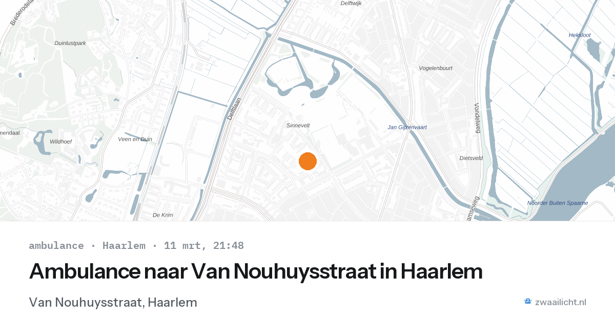 Ambulance naar Van Nouhuysstraat in Haarlem — 11 mrt 2026
