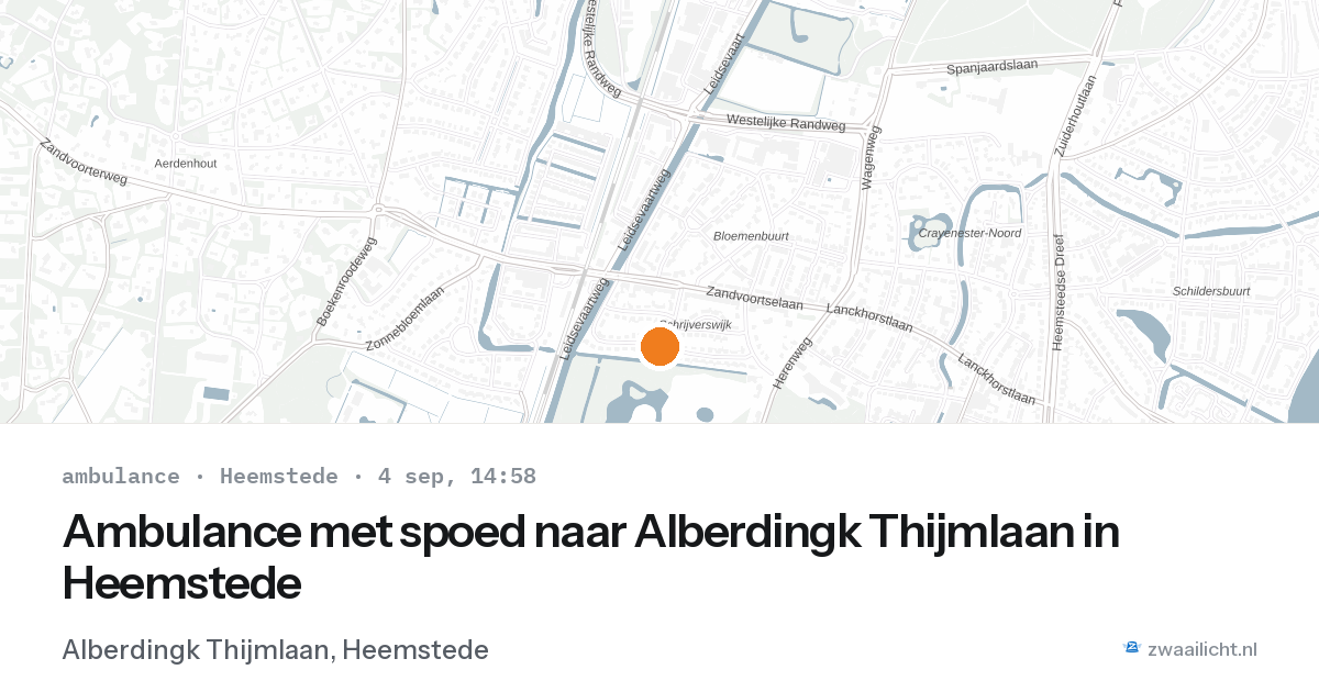 Ambulance met spoed naar Alberdingk Thijmlaan in Heemstede — 4 sep 2026