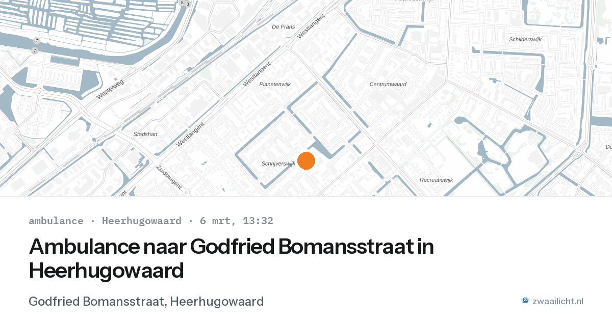 Ambulance naar Godfried Bomansstraat in Heerhugowaard — 6 mrt 2026