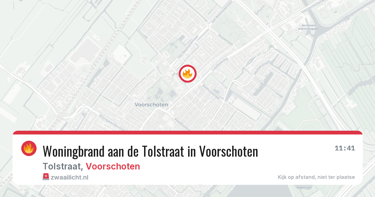 Woningbrand aan de Tolstraat in Voorschoten — 18 mrt 2026