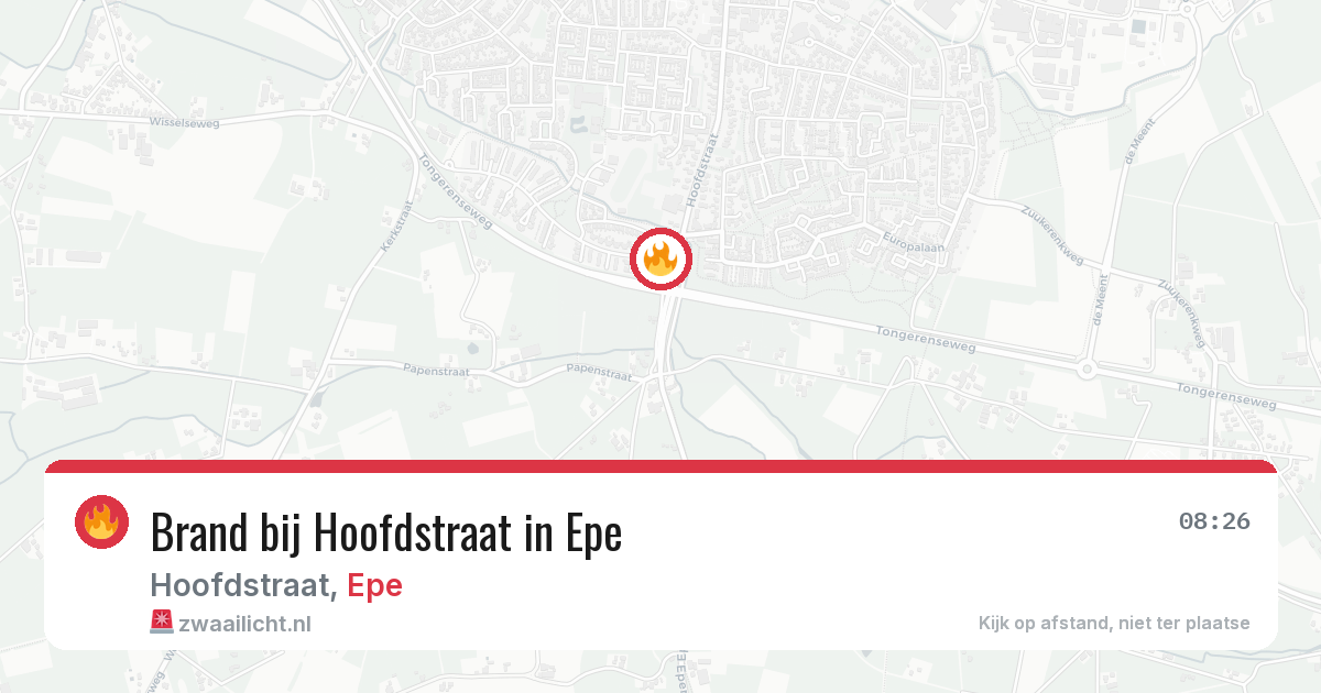 Brand bij Hoofdstraat in Epe — 19 jul 2026