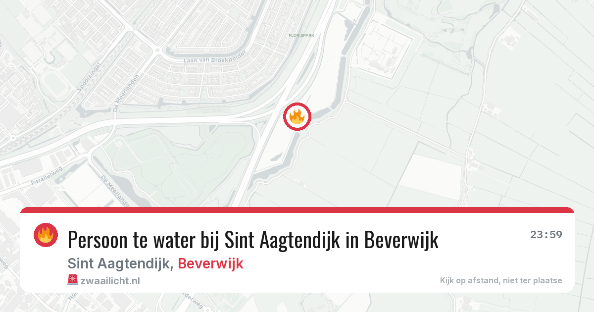 Persoon te water bij Sint Aagtendijk in Beverwijk — 18 jun 2026