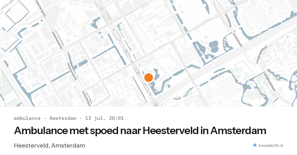 Ambulance met spoed naar Heesterveld in Amsterdam — 13 jul 2026