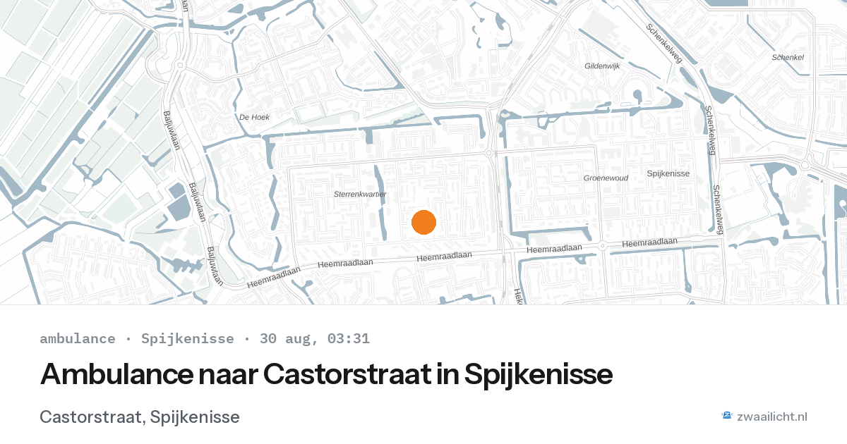 Ambulance naar Castorstraat in Spijkenisse — 30 aug 2026