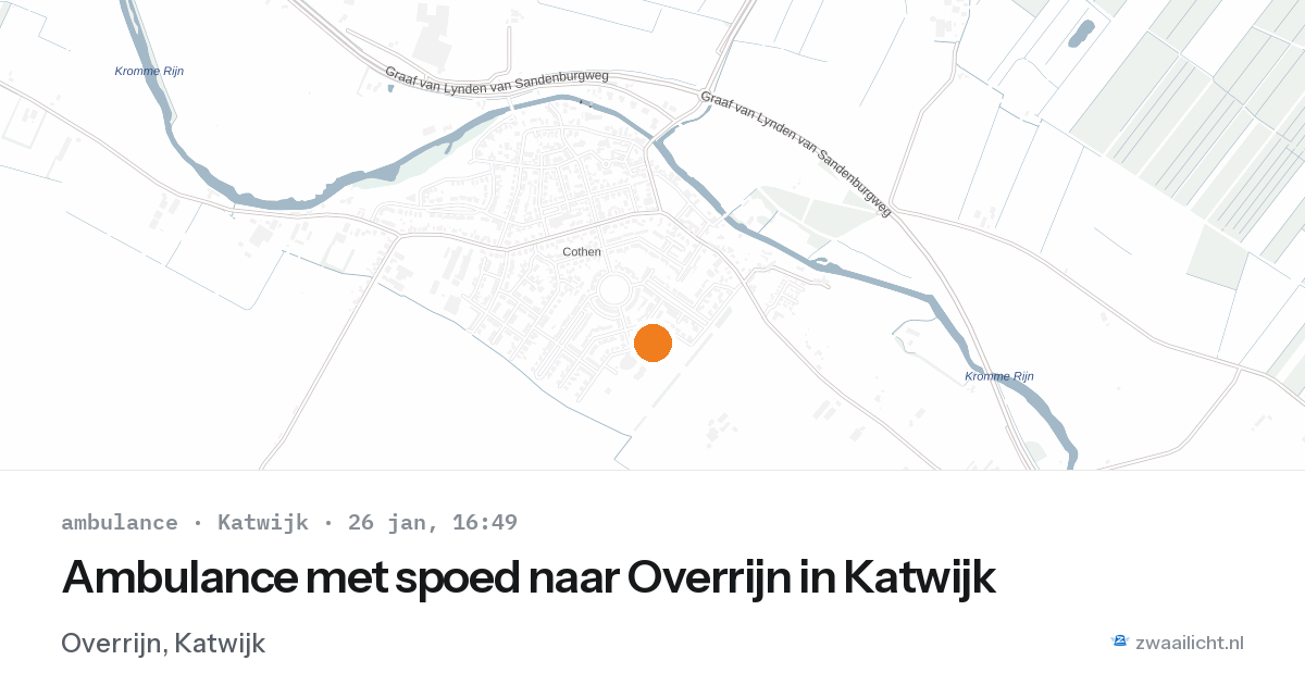 Ambulance met spoed naar Overrijn in Katwijk — 26 jan 2026