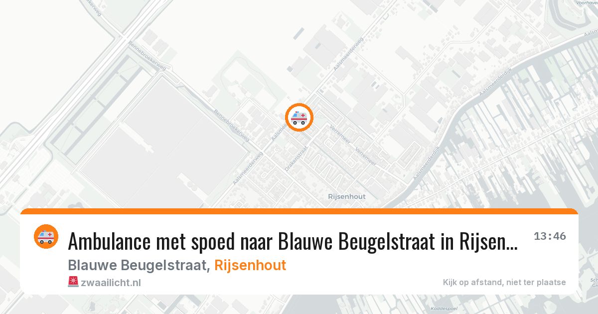 Ambulance met spoed naar Blauwe Beugelstraat in Rijsenhout — 28 jul 2026
