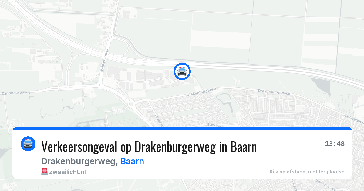 Verkeersongeval op Drakenburgerweg in Baarn — 24 jun 2026