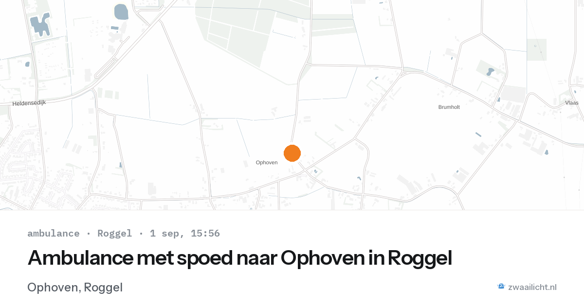 Ambulance met spoed naar Ophoven in Roggel — 1 sep 2026
