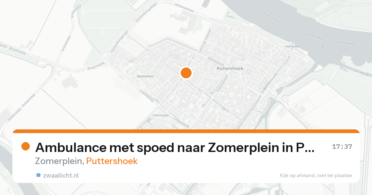 Ambulance met spoed naar Zomerplein in Puttershoek — 24 aug 2026