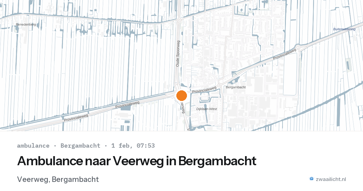 Ambulance naar Veerweg in Bergambacht — 1 feb 2026