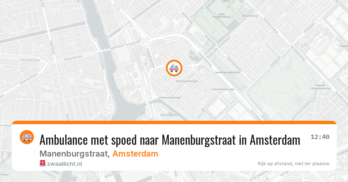 Ambulance met spoed naar Manenburgstraat in Amsterdam — 4 jul 2026