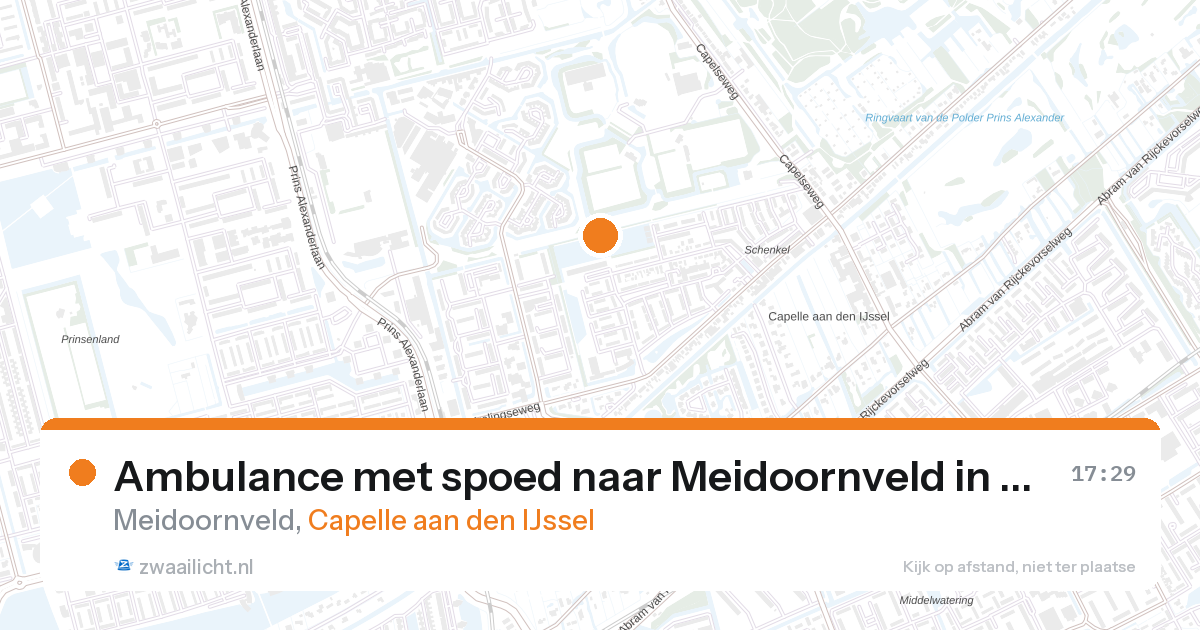 Ambulance met spoed naar Meidoornveld in Capelle aan den IJssel — 28 aug 2026