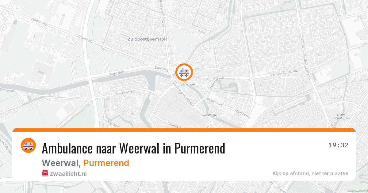 Ambulance naar Weerwal in Purmerend — 20 mrt 2026