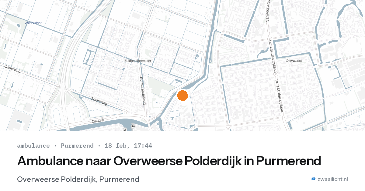 Ambulance naar Overweerse Polderdijk in Purmerend — 18 feb 2026