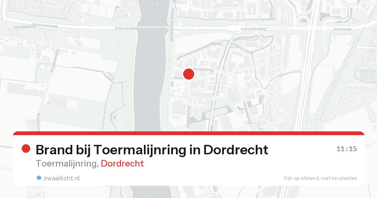 Brand bij Toermalijnring in Dordrecht — 20 aug 2026