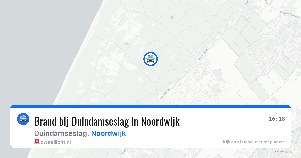 Brand bij Duindamseslag in Noordwijk — 24 mei 2026
