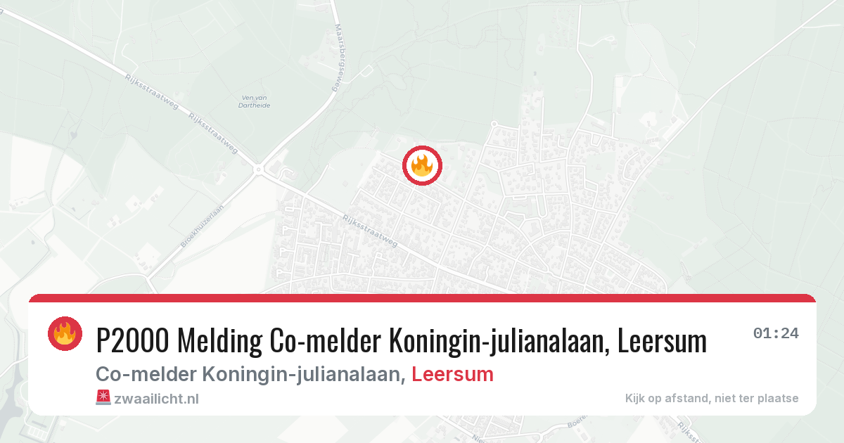 P2000 Melding Co-melder Koningin-julianalaan, Leersum — 30 jan 2026