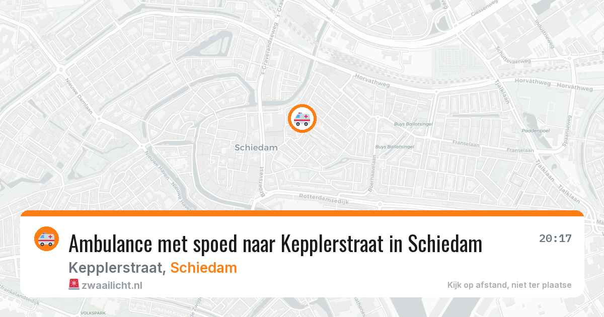 Ambulance met spoed naar Kepplerstraat in Schiedam — 14 mei 2026