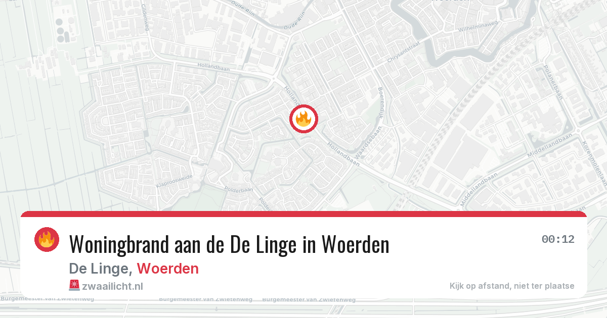 Woningbrand aan de De Linge in Woerden — 19 jun 2026