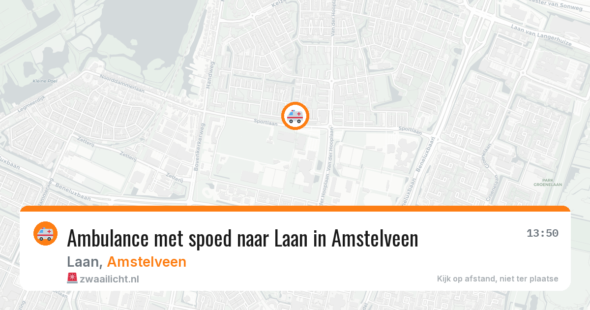 Ambulance met spoed naar Laan in Amstelveen — 13 aug 2026