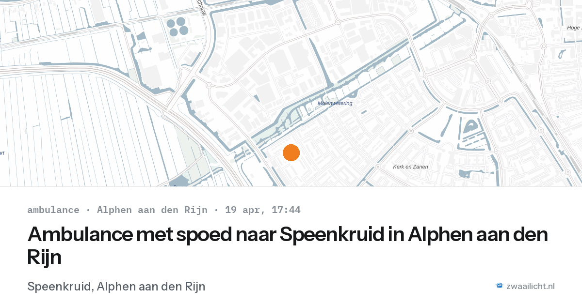 Ambulance met spoed naar Speenkruid in Alphen aan den Rijn — 19 apr 2026